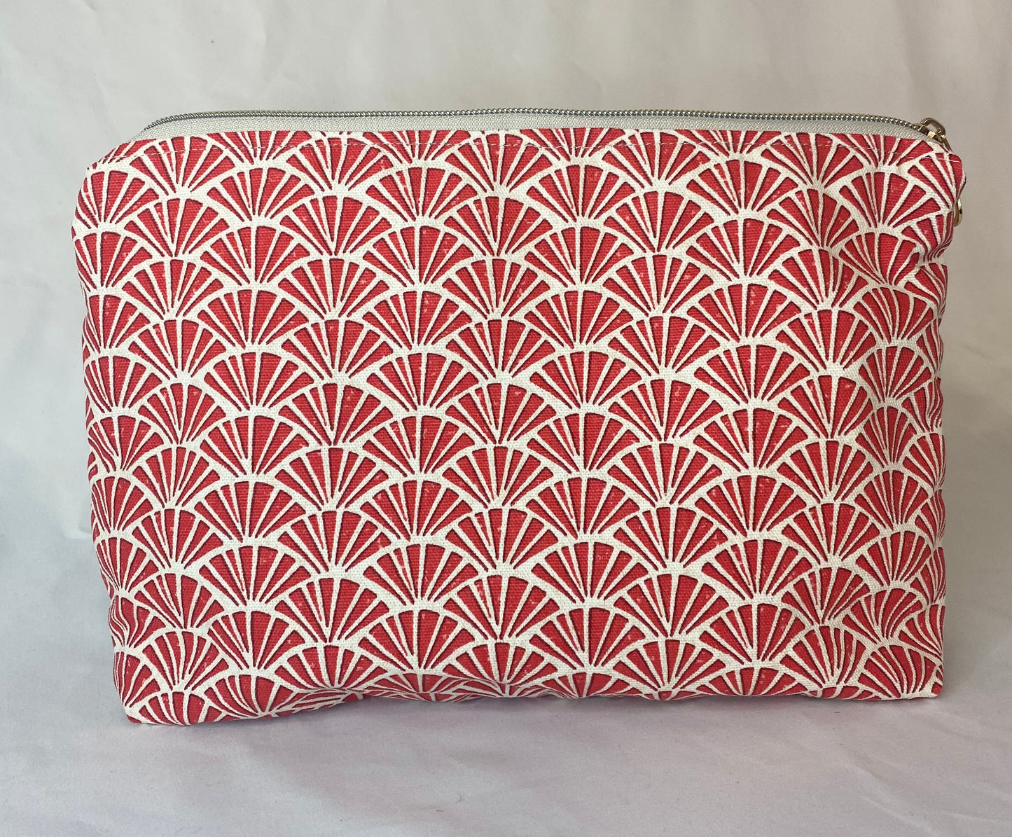 Red Cosmetic bag with water resistant lining