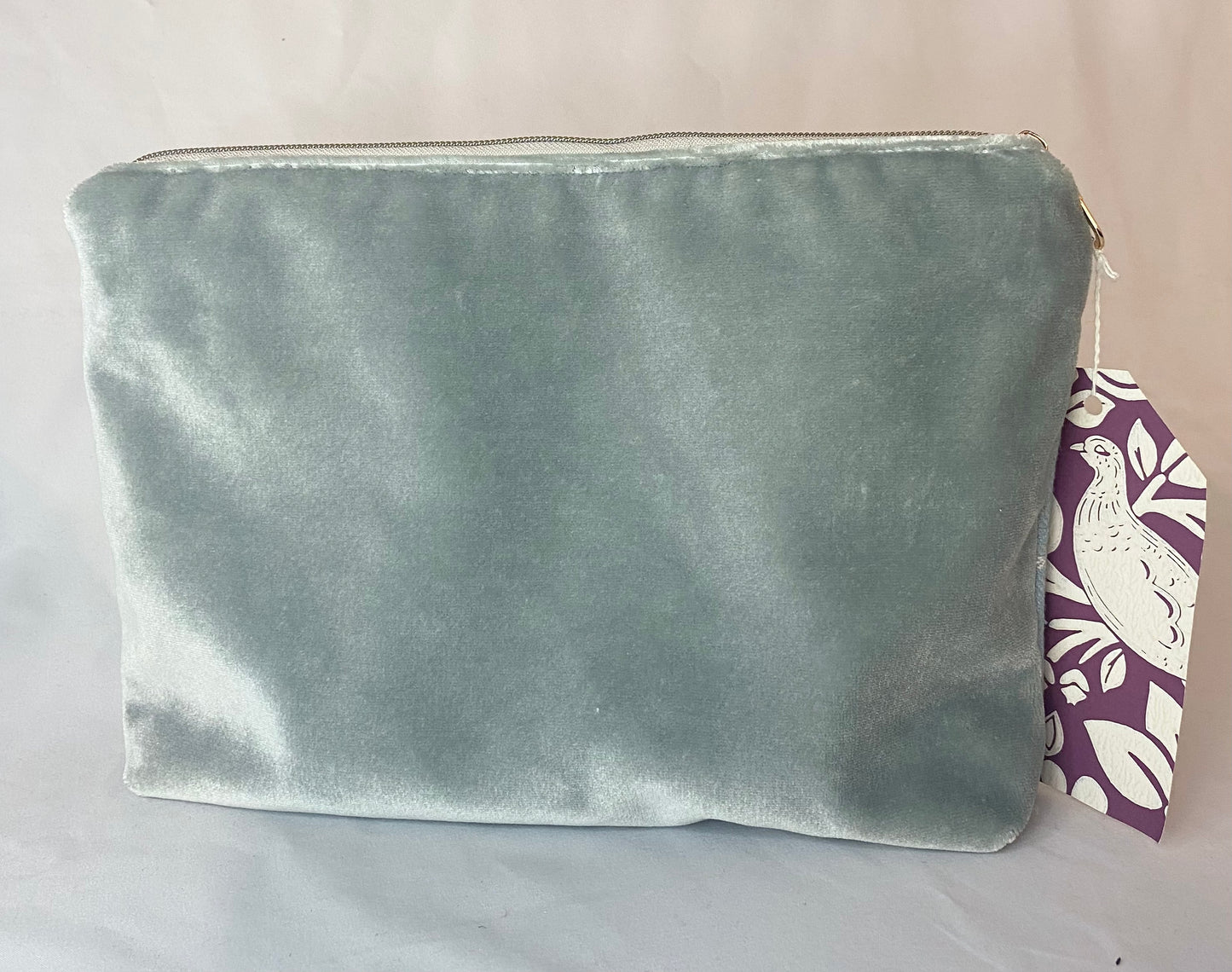 Blue Tartan with Velvet Cosmetic bag with water resistant lining