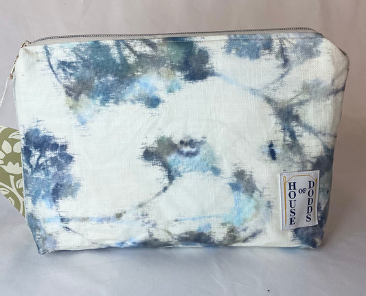 Blue Cosmetic bag with water resistant lining