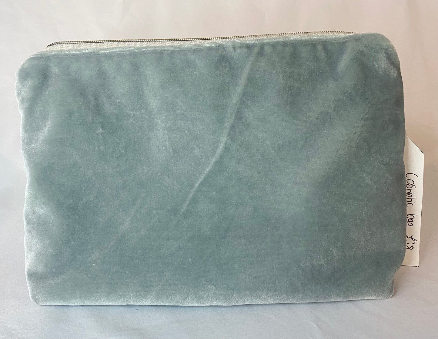 Blue Cosmetic bag with water resistant lining