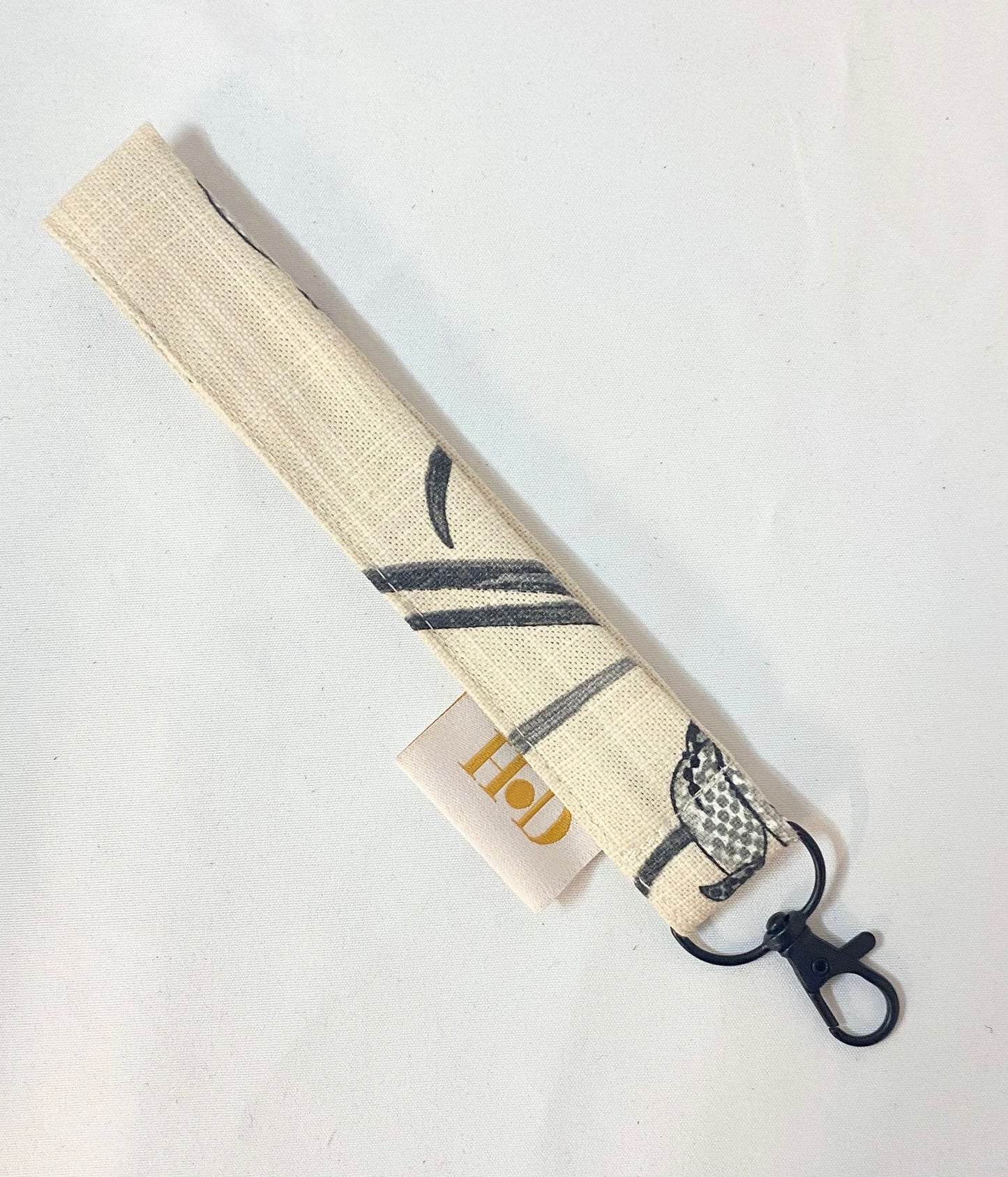 Black and Cream with Black Clasp -Key Holder