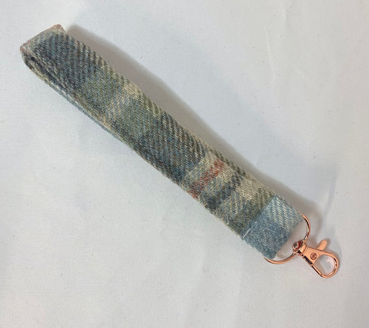 Blue Tartan with Rose Gold Clasp -Key Holder
