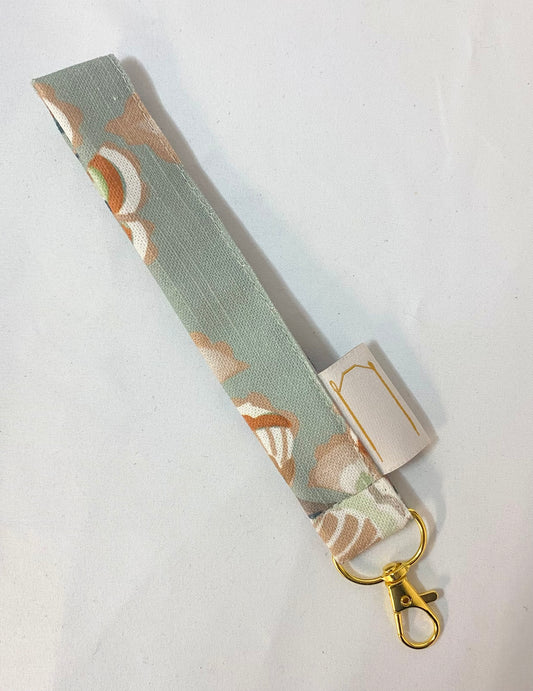 Blue Floral with Gold Clasp -Key Holder