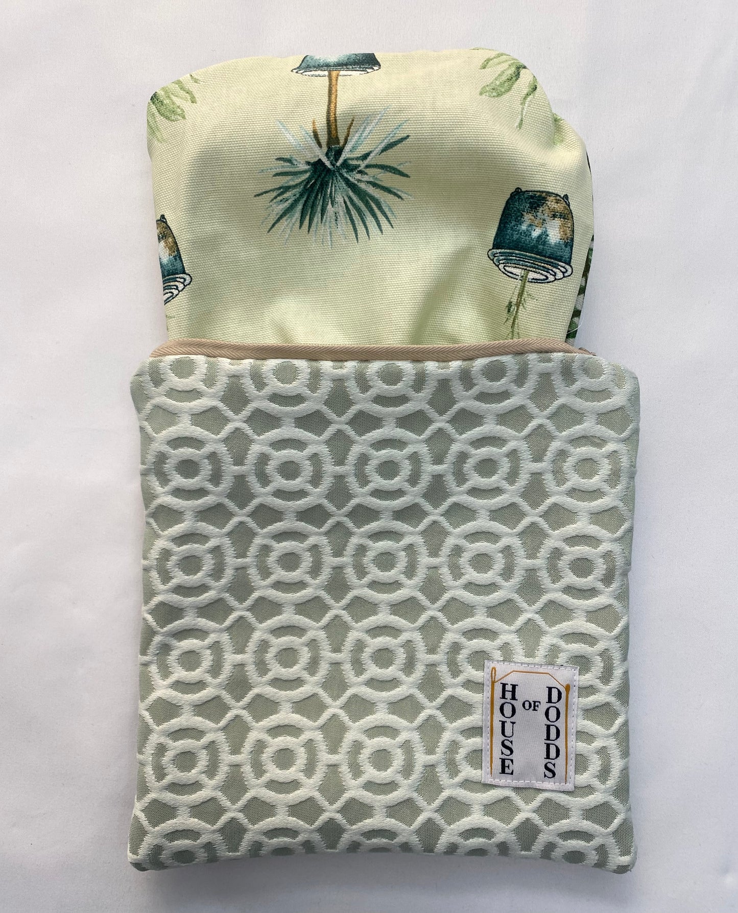 Mint Green Embroidered Travel Pouch – Crafted from iLiv Interior Textile Fabric