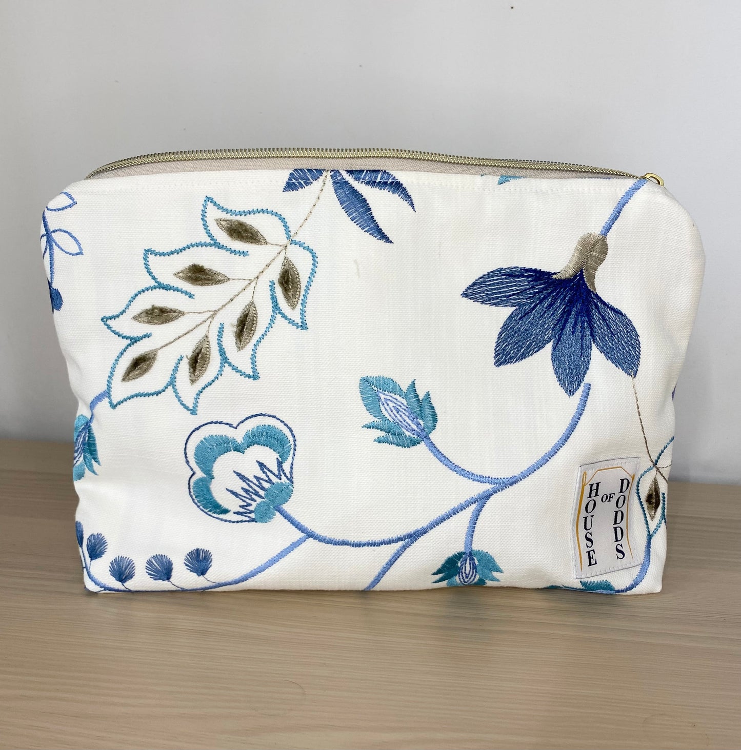 Fiorella Blue Flower Cosmetic Bag