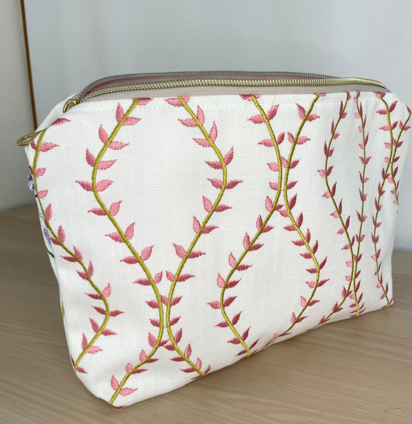 Fiorella Pink Flower Cosmetic Bag