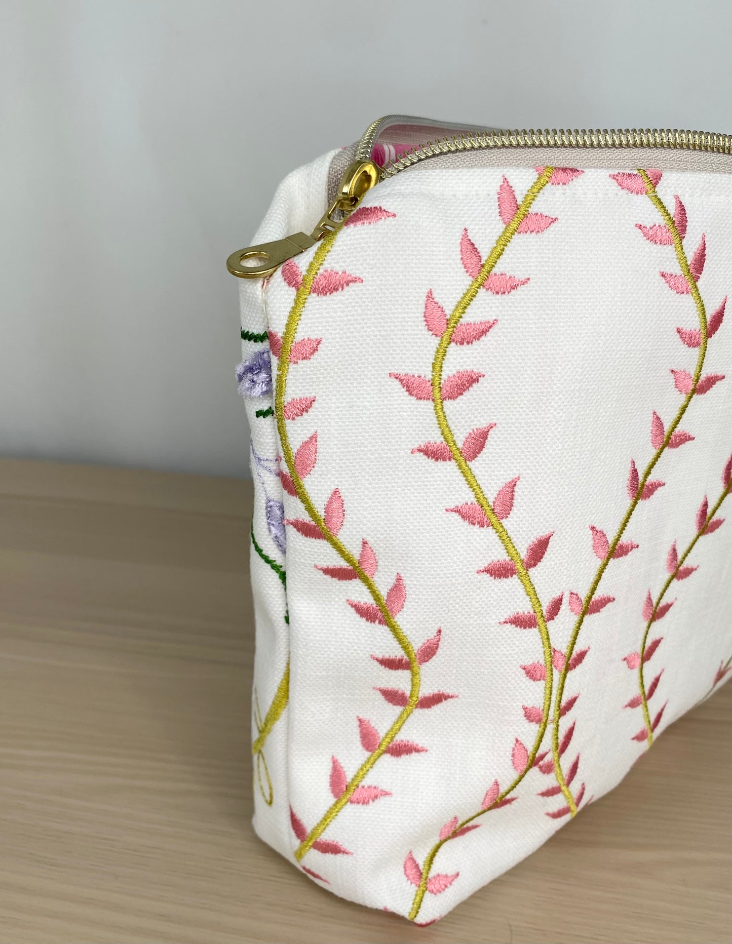 Fiorella Pink Flower Cosmetic Bag