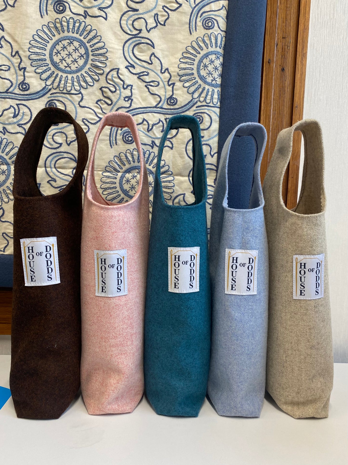 Handmade Wool Wine Bottle Bags – Simple & Elegant Design