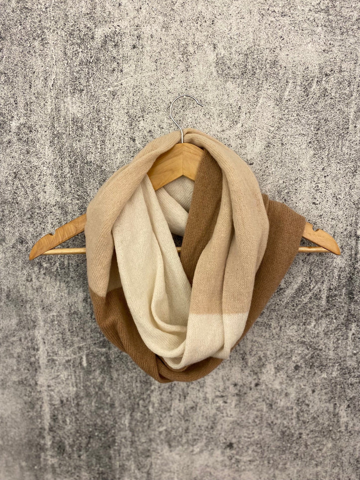 Neutral Tones Camel, Cream, and Nude Lambswool Snood