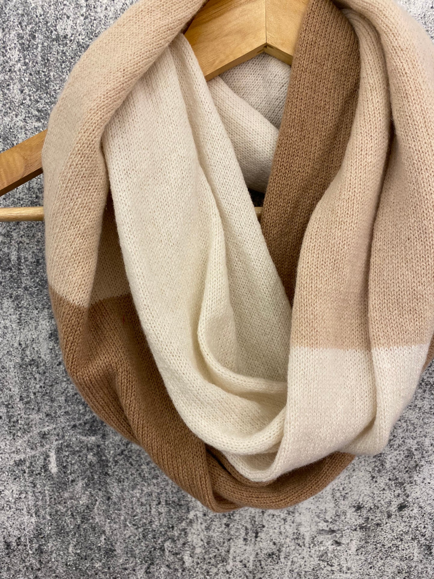 Neutral Tones Camel, Cream, and Nude Lambswool Snood