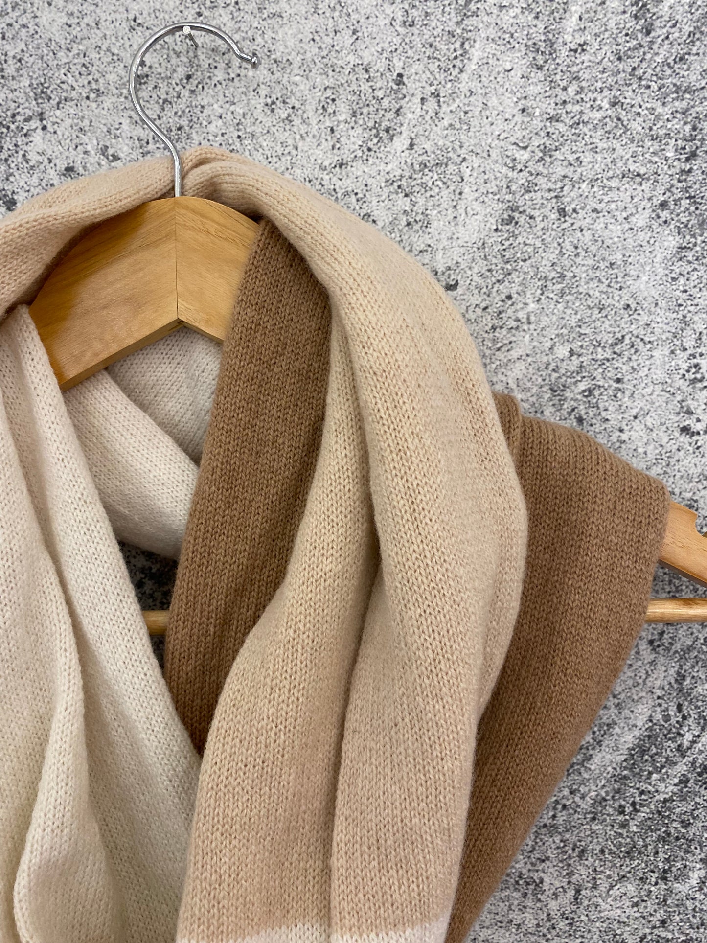 Neutral Tones Camel, Cream, and Nude Lambswool Snood