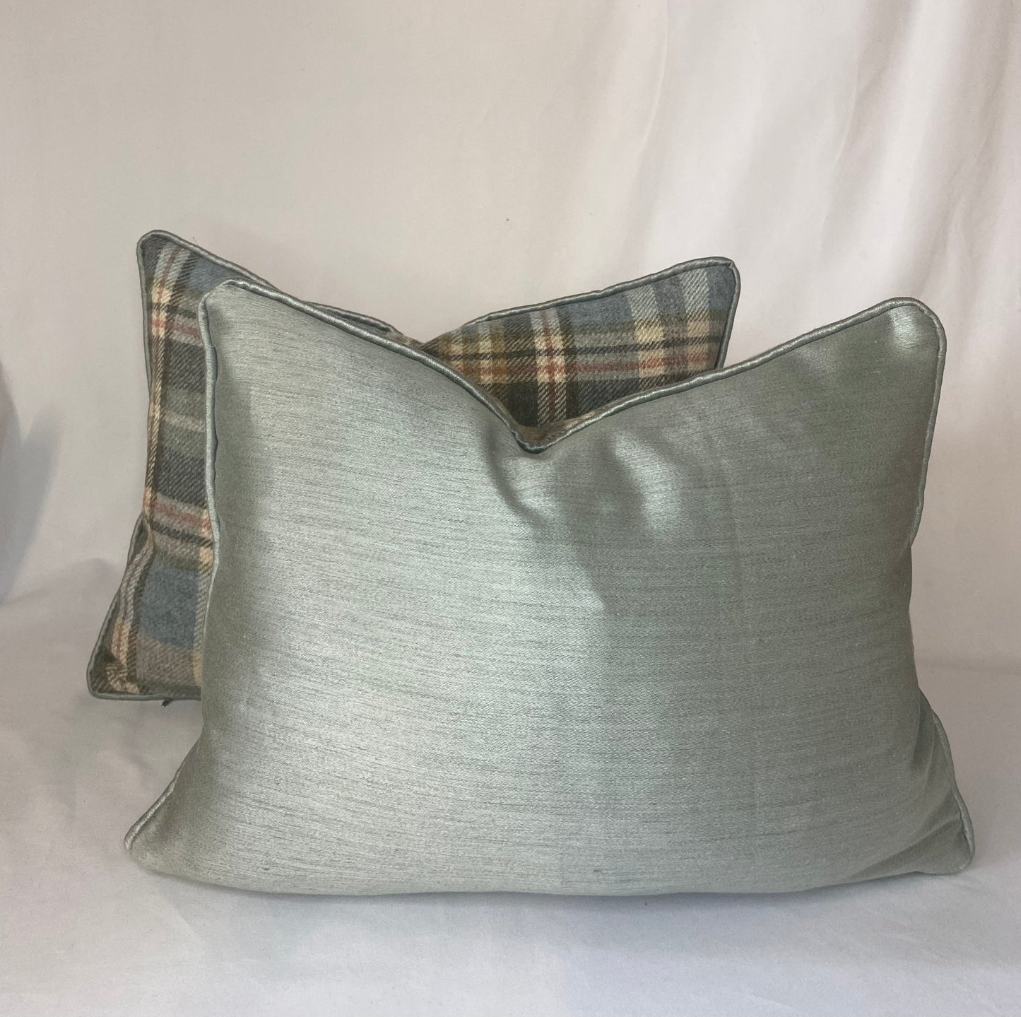 Wool Tartan cushion with piped detail